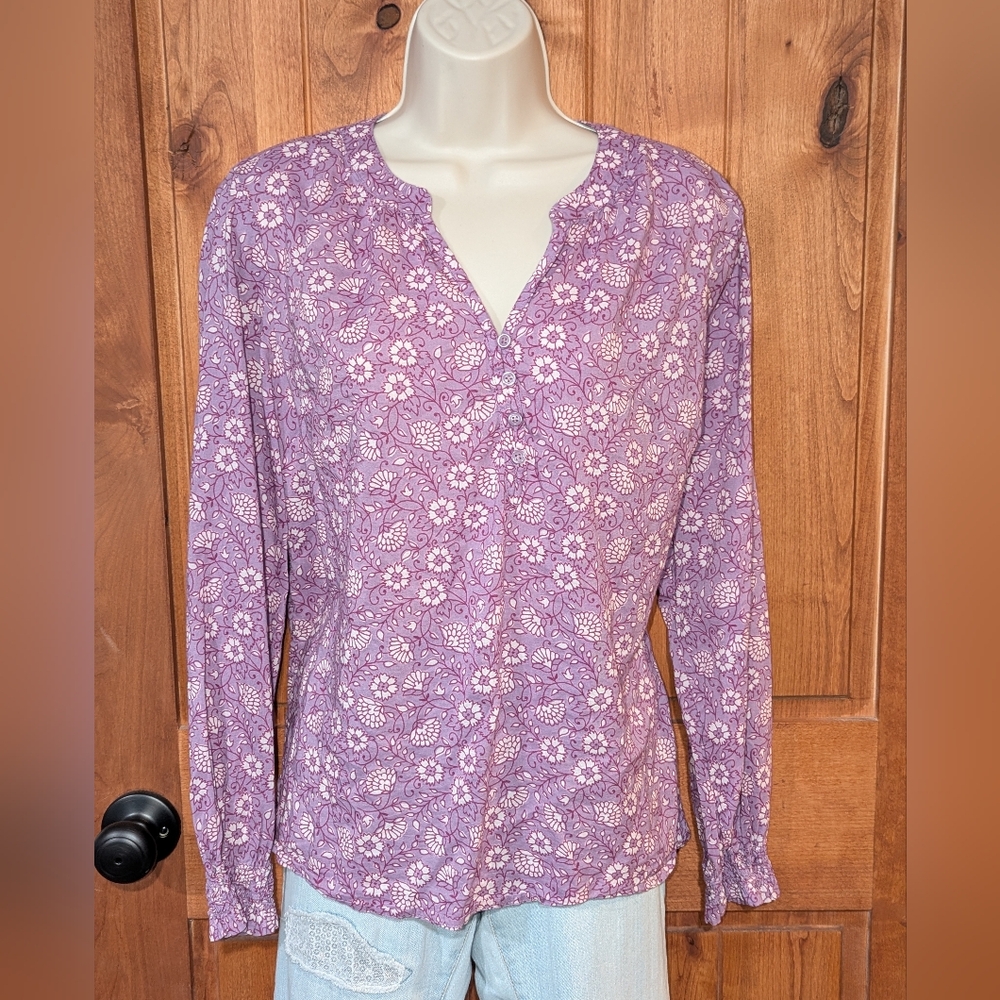 Sonoma Purple Floral Blouse